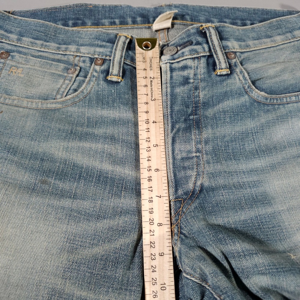 Double RL RRL Slim Fit Jeans Mens 32x32 Blue Japanese Selvedge Denim Made in USA - Picture 8 of 12